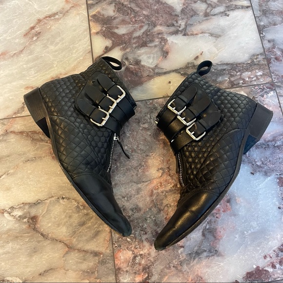 Tabitha Simmons Early Quilted Leather Ankle Boots Size 38.5 - Picture 2 of 12